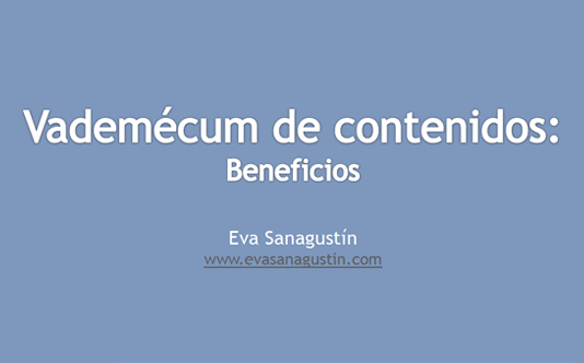 ebook "Vademécum de contenidos: Beneficios"